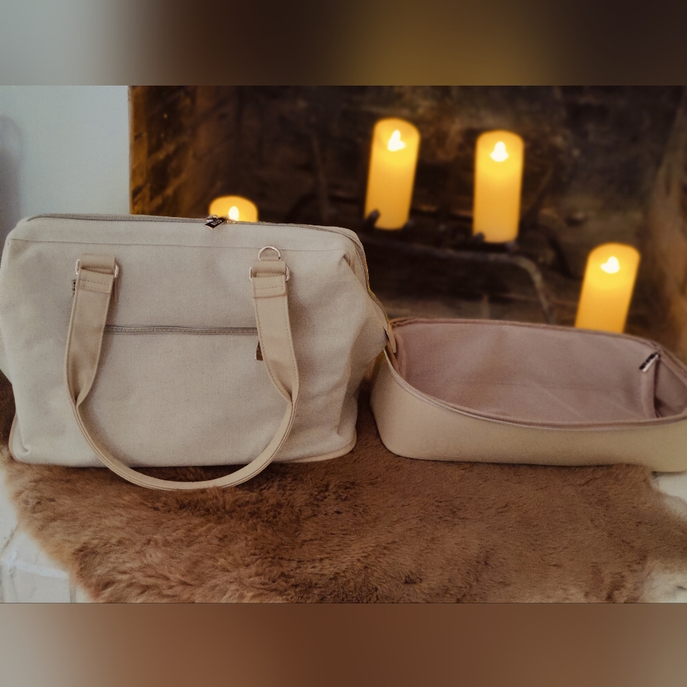 Beis mini weekender convertible beige